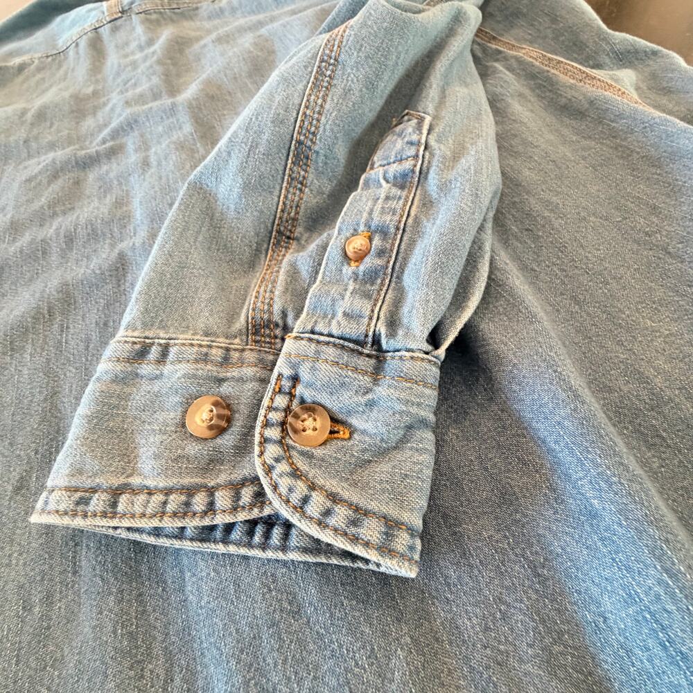Wrangler Riggs Workwear Denim Utility Shirt Large Workwear Button Up - Picture 6 of 9